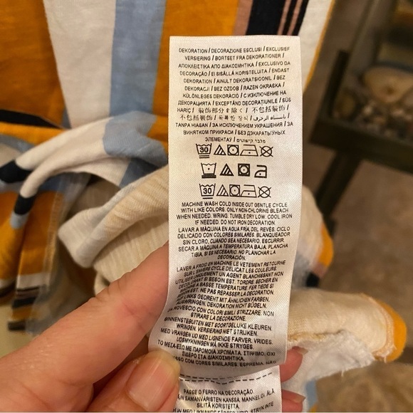 GUESS Men Multicolor Striped Embroidered Short Sleeve Top Size Medium - Picture 5 of 6